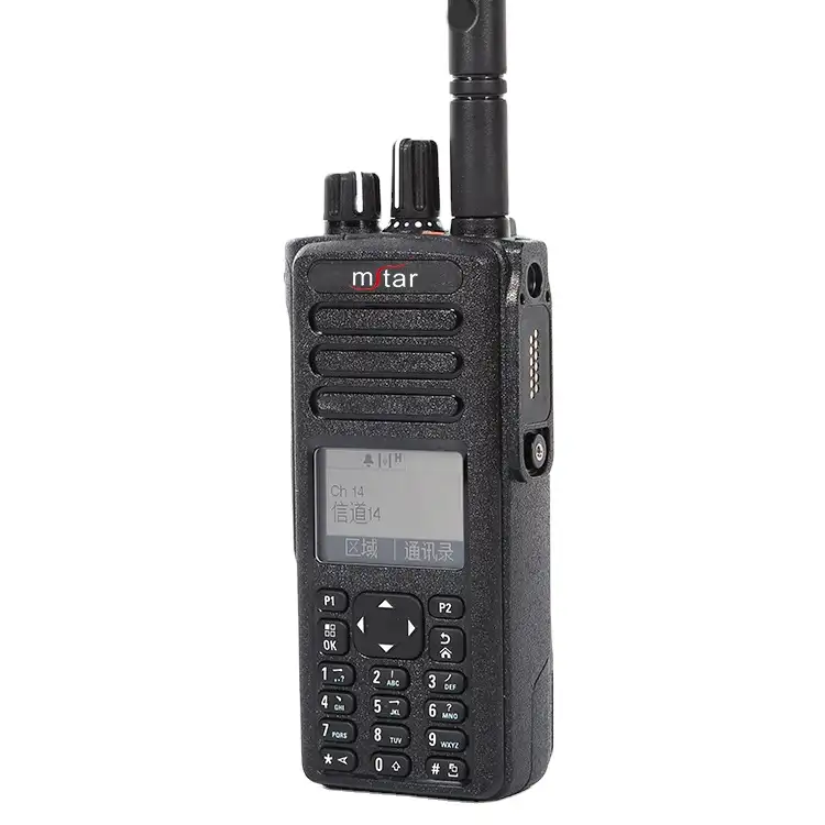 주문 아랍 키보드 디지털 방식으로 장거리 경찰 소형 VHF DP4801 DP4800 워키토키