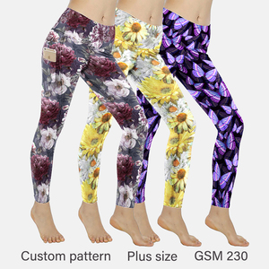 Leggings da Yoga con Stampa Floreale e Logo Personalizzato, Vita Alta, per Palestra e Allenamento, Vendita all'Ingrosso - Product Image 1