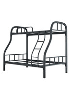 Lit superposé moderne et minimaliste en fer, lits supérieurs/inférieurs, lit double parent-enfant, cadre épaissi, échelle antidérapante, longue barrière de sécurité
