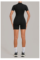 Combinaison à col montant pour femme, combinaison d'été pour femme, combinaison courte à manches courtes, combinaison grande taille pour femme