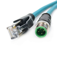 Kabel Fleksibel Drag Konektor M12 Profibus Industrial EtherCAT Ethernet X Coded D Coded 4pin 8pin D RJ45 Cat5e Cat6a
