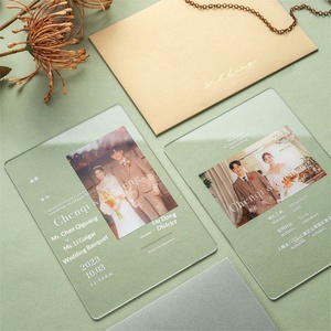 Invitations de mariage en acrylique Résonance, uniques en leur genre, avec illustrations dessinées à la main, créatives, haut de gamme, personnalisées avec photo - Product Image 2