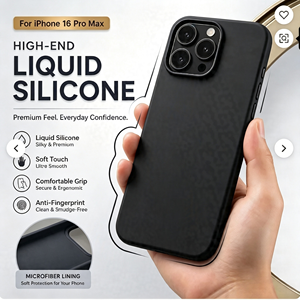 เคสโทรศัพท์ซิลิโคนกันกระแทก สำหรับ 17/16 <span class=keywords><strong>Pro</strong></span> Max คุณภาพพรีเมียม ป้องกันฝุ่น ป้องกันรอยนิ้วมือ สัมผัสนุ่ม ครอบคลุมทั้งตัวเครื่อง แบบเรียบ - Product Image 3