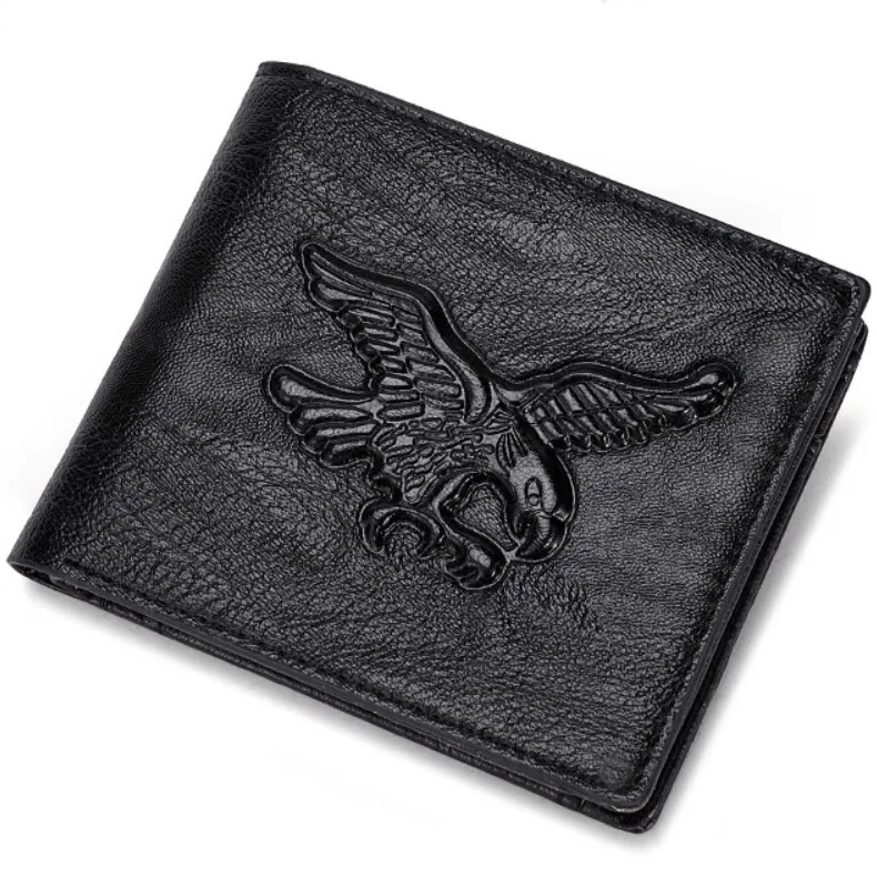 In Bulk Fashion Style Embossed Eagle Design PU Leather Men's Wallet Hot Selling Classical PU Leather Custom Card Wallet