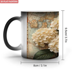 <b>Study</b> Room <b>Desk</b> Decor Drink Mug Frosted Black 11oz Ceramic Heat Color Changing Magic Cup - Product Image 1