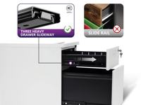 Petit meuble de classement mobile à 2 tiroirs avec serrure, mobilier de bureau