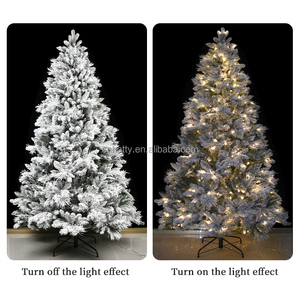 High Quality Eco-Friendly PVC Material Pine Artificial Christmas <b>Tree</b> 1.5/1.8/2.1m 500-1000 Warm White LED <b>Lights</b> Standing Base - Product Image 3
