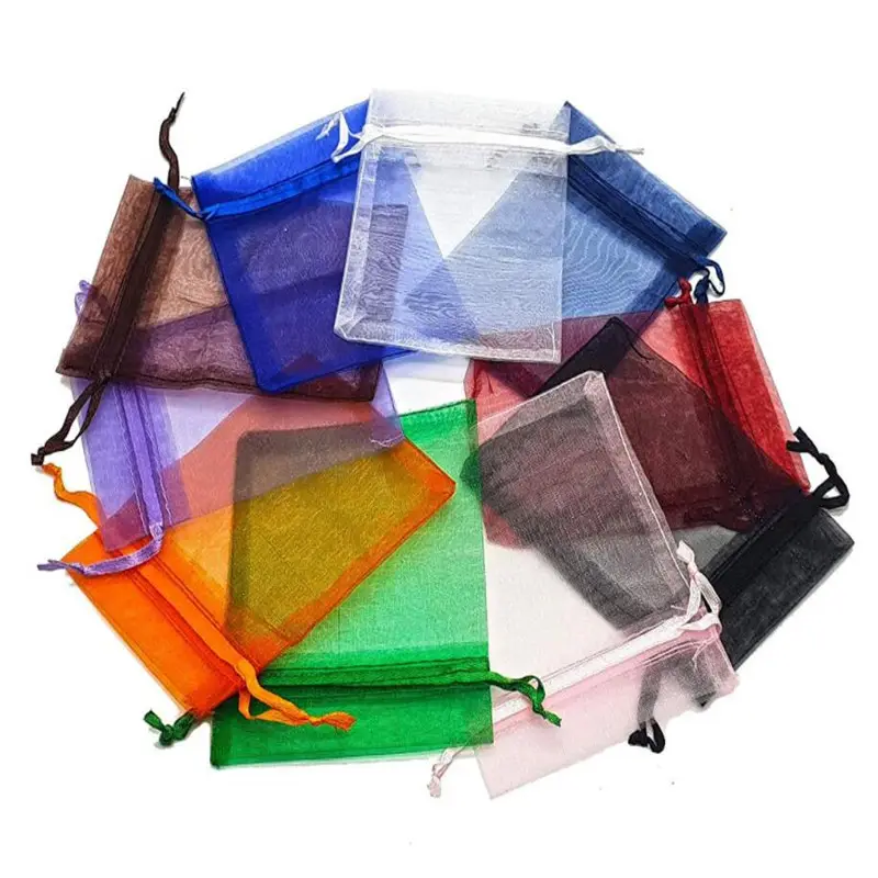 Tulle Bag Drawstrings Pouches Jewelry Gift Display Packing Bags Wedding Gift Sachet Organza Bag