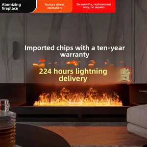 Cheminée électrique décorative 3D intelligente 0.7 avec effet de flamme néon, vapeur d'eau atomisée, insert pour usage domestique et hôtelier - Product Image 2