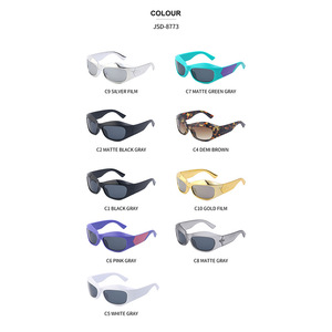 Lunettes de soleil Steampunk Y2K JSD-8773, monture noire en PC, protection UV400, unisexe, pour le cyclisme en plein air, la conduite et les sports - Product Image 2