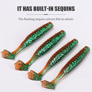 LUSHAZER 10 stuks/zak Visserij Soft Lure Paddle Tail Soft Bait Zinkend 55mm 65mm Vis Aas voor Baars Forel Soft Plastic Aas - Product Image 6