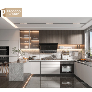 Proyecto de Apartamento de Lujo en Forma de <span class=keywords><strong>L</strong></span>, Gabinetes de Cocina Lacados Modernos, Juego Completo, Muebles de Cocina de Alta Gama para el Hogar - Product Image 4