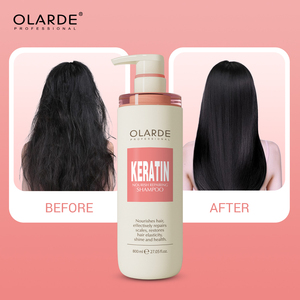 Hidratante profesional Eliminar <span class=keywords><strong>Frizz</strong></span> Split End Brillante Suave Suavizar Mejorar la elasticidad Nutritiva Reparación Keratina Champú - Product Image 3