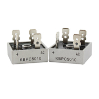 Puente Rectificador Cuadrado KBPC5010 50A 1000V, Puente de Carga, Puente Plano de Cuatro Pines con Conexión Directa