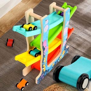 3 Years Old Toddler Entertainment Gift Glider <b>Track</b> Set Ladder Gliding Car Wooden Ramp Race <b>Tracks</b> - Product Image 4