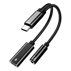 Xinfeichi Bộ chuyển đổi tai nghe và bộ sạc USB C đến 3.5mm đầu vào/đầu ra không mất dữ liệu đầu ra cho xe hơi truyền âm thanh chất lượng cao
