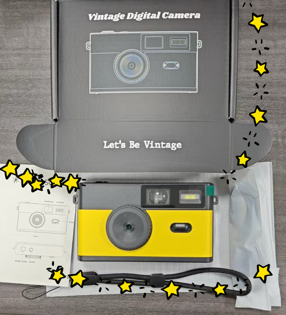 2025 New Design Retro Digital Camera NO Screen 3 Filter with Retro Mini Camera Screen Free Orange Decor Vintage Retro Cameras