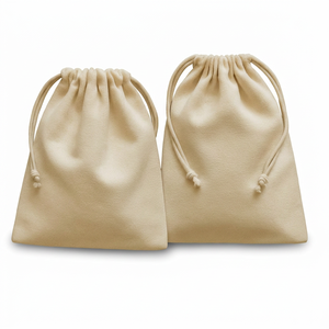 Sac à cordon en toile de coton biodégradable et écologique avec logo personnalisé, emballage cadeau promotionnel réutilisable, imprimé à l'écran - Product Image 1