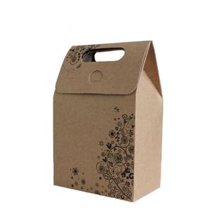 Sacs en papier kraft pour fête de mariage avec poignées découpées, brun, laminé, prêt pour les cadeaux de Noël - Product Image 4