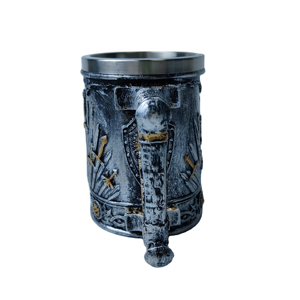 แก้วเบียร์ทำจากเรซินแก้วกาแฟสแตนเลสลายดาบอัศวินสำหรับเทศกาลคริสต์มาสความจุสูง - Product Image 5