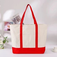 Tas Tote Kanvas Daur Ulang Dengan Resleting Cetak Logo Kustom Tas Belanja Reusable Grosir