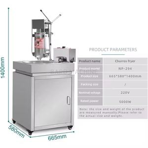 Fabricant de churros espagnol vertical <span class=keywords><strong>5L</strong></span> avec <span class=keywords><strong>friteuse</strong></span> Machine à churros manuelle commerciale Machine De Churros Machine à snack avec <span class=keywords><strong>friteuse</strong></span> 30L - Product Image 4
