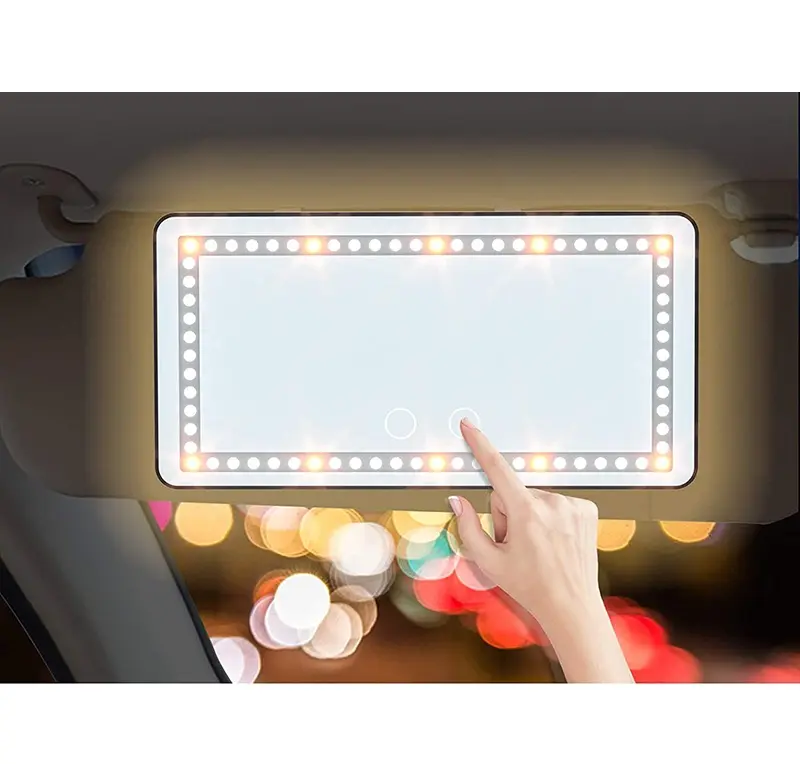 Rotating Car Make Up Mirror LED Car Cosmetic customization Led Car Visor Vanity Mirror with lights