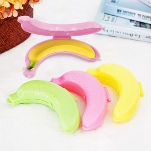 Banana Case Portable Storage Box For Travel Picnic With Cover Pink Green Yellow Color Options - Product Image 1