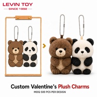 Porte-clés en peluche personnalisé, adorable animal en peluche, breloque magnétique pour sac, lapin, ours, panda, chat, chien personnalisé, jouet pour cadeaux de la Saint-Valentin