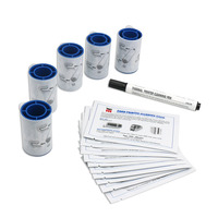Kit de nettoyage Datacard DCClean à expédition rapide, comprenant 1 stylo de nettoyage IPA, 10 cartes de nettoyage CR80 et 5 rouleaux adhésifs de nettoyage