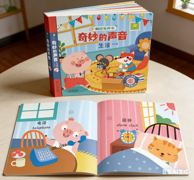 Ready to Order 4 Theme Sound Book Set Grassland Nature Life Farm Animals Toddler Learning Toy Paperboard Custom Cover