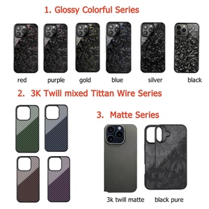 Fundas <span class=keywords><strong>de</strong></span> Fibra <span class=keywords><strong>de</strong></span> Carbono Forjado Real 3K con Acabado Brillante y Colorido para <span class=keywords><strong>iPhone</strong></span> <span class=keywords><strong>12</strong></span> a 16 Pro Max Plus, Compatibles con Carga Inalámbrica - Product Image 5