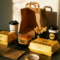 Boîte à emporter pour la restauration rapide en papier biodégradable, personnalisable, en matériaux recyclés, pour riz, poulet frit, nuggets et ailes – Vente en gros