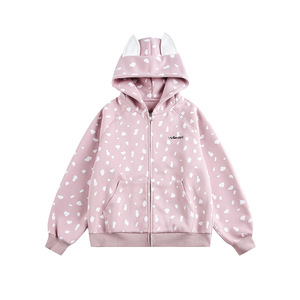 Nouvelle collection Printemps 2026 : <span class=keywords><strong>Cardigan</strong></span> à capuche oversize pour homme, design créatif, motif Dalmatien, style streetwear - Product Image 4