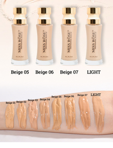 MISS ROSE 35ml <span class=keywords><strong>Fond</strong></span> <span class=keywords><strong>de</strong></span> <span class=keywords><strong>Teint</strong></span> Liquide <span class=keywords><strong>Double</strong></span> Tenue Couvrance Totale Sans Huile SPF10 Résistant à l'Eau Longue Durée - Product Image 6