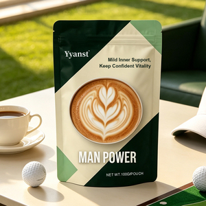 OEM ODM <b>Man</b> Power Instant Coffee Mild Inner Support Keep Confident Vitality Natural Herbal Male Wellness 100g Stand <b>Pouch</b> - Product Image 3