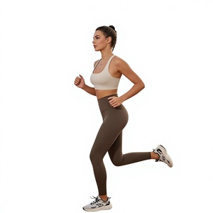 High Demand Workout Sets for Women 2 Piece Seamless High-Waisted Leggings & Cross Back Padded Sports Bra for Yoga <b>Pilates</b> OEM - Product Image 4
