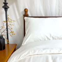 Parure de lit de luxe Queen King Size blanche 65% bambou 35% coton 400T style moderne drap plat drap-housse