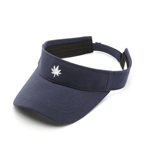 <b>Navy</b> Pure Color Summer Sun <b>Hat</b> with Custom Embroidery Logo Fashionable Beach Visor <b>Hat</b> for Sports and Travel - Product Image 1