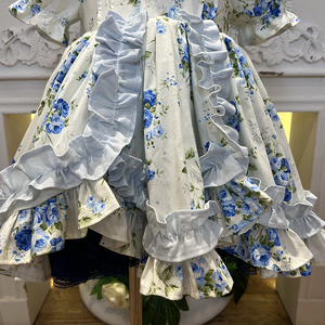 Vestito Estivo a Maniche Corte per Bambine, Abito Principessa con Farfalle e Rete, Lunghezza al Ginocchio, Maniche a Farfalla, Motivi Floreali - Product Image 4