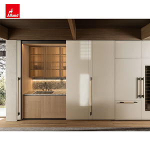 Gabinete de Cocina de Diseño con Acabado en Chapa de Madera Maciza de Roble Blanco Cortado a Cuarto y con Incrustaciones, con Iluminación <span class=keywords><strong>LED</strong></span> Interior - Product Image 2