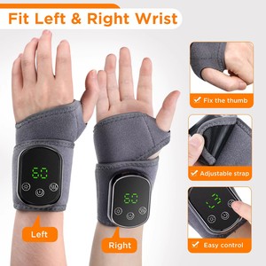 Masajeador de manos y pies con vibración de calefacción eléctrica inalámbrica, cinturón de compresa caliente recargable para masajeador de muñeca y manos, masajeador de tobillo - Product Image 5