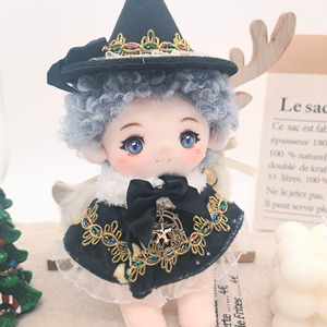 QIXI 귀여운 면 인형 까마귀 <span class=keywords><strong>Labubu</strong></span> 유령 후드 스웨터 할로윈 V1 V2 V3 원피스 플레이 액세서리 - Product Image 1