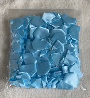 OKAY Bleu Clair Préparé Semi-Fini Éternelle Rose Ruban de Satin Pétales de Rose Bricolage Fleurs Faites à la Main Éternelles pour Fête d'Anniversaire