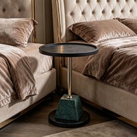 Table basse en marbre vert foncé sophistiquée haut de gamme YH-56, style nordique moderne minimaliste pour salon