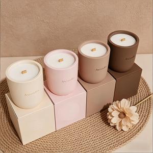 Bougie parfumée de luxe moderne en pot céramique, cire de soja, aromathérapie, écologique, décoration intérieure, cadeau de Noël, sans flamme, personnalisable - Product Image 2