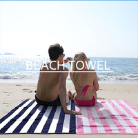 Factory Hot Seller Beach Towel Windproof Sand Proof Quick-Dry Custom Trendy Patterns OEM Logo Printing Microfiber Beach Towel