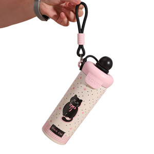 Botella de Agua de Acero Inoxidable con Aislamiento al Vacío, Diseño de Dibujos Animados, con Pajita, Linda Taza Térmica, Portátil, para Viajes al Aire Libre, para Café - Product Image 5