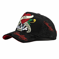 OEM/ODM Novedades Gorras El Barbas Originales con Visera Curva, 5 Paneles, Estilo A-Frame, Efecto Desgastado y Logotipo Bordado