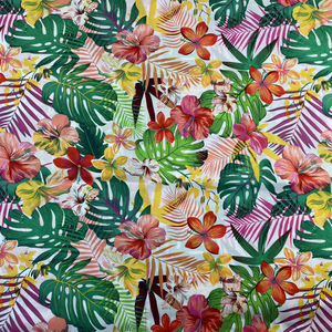 Digital Printed Polynesian Vibrant Tropical Hawaii Cotton Fabric for <strong>Shirting</strong> - Product Image 4